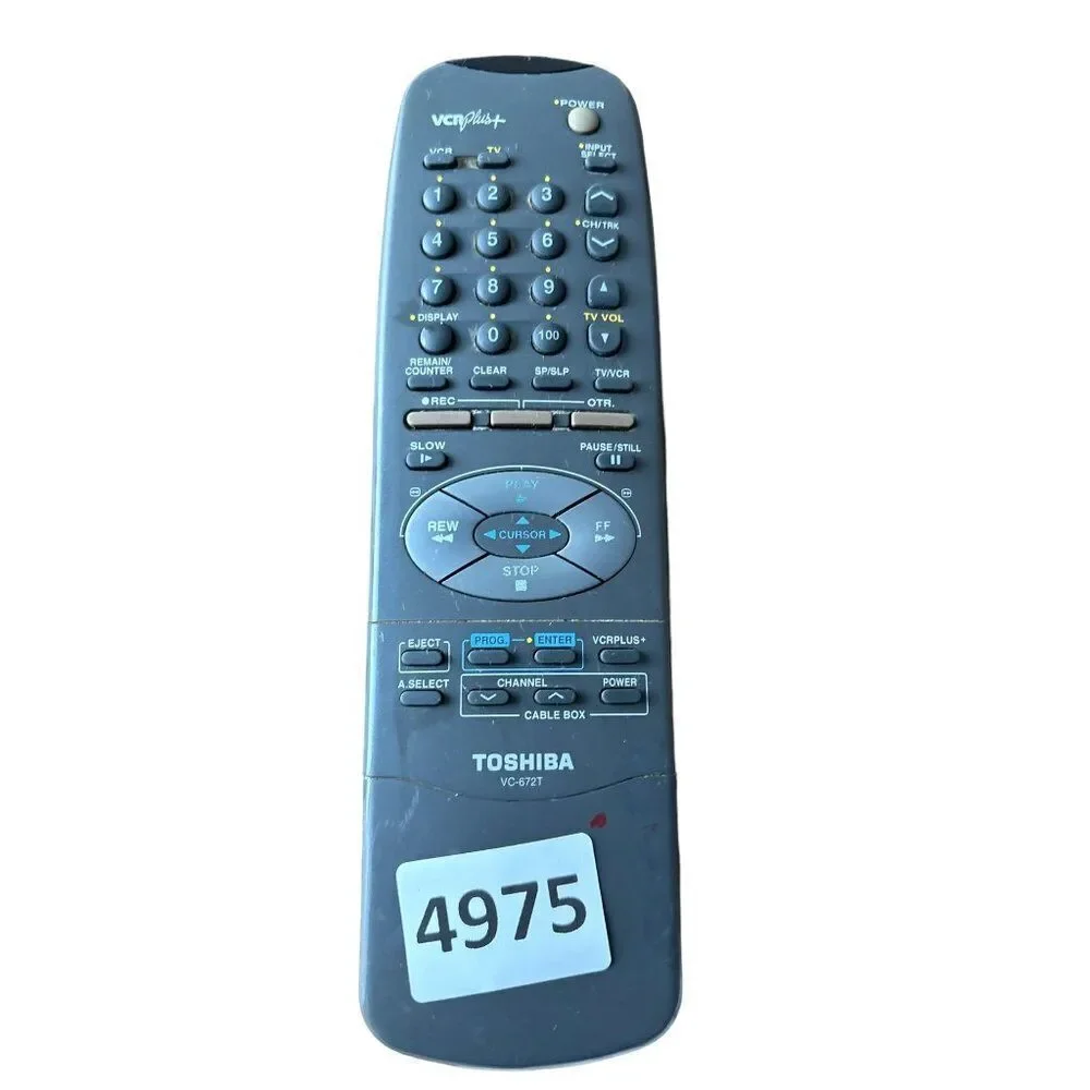 Toshiba VC-677 VCR Plus Remote Control Transmitter UM-4AAA 1.5V DC3V Grey
